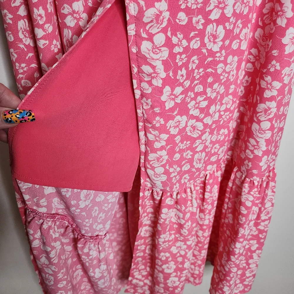 Wayf Pink Floral Cut Out Maxi Dress Small Spring Vibes Coquette Garden Party - Picture 7 of 15